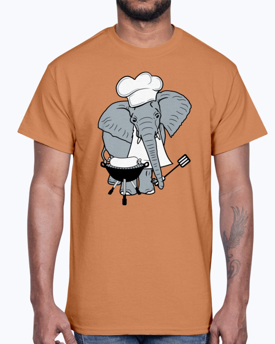 Men's Gildan Ultra Cotton T-Shirt    Cook,  hat, elephant, cute