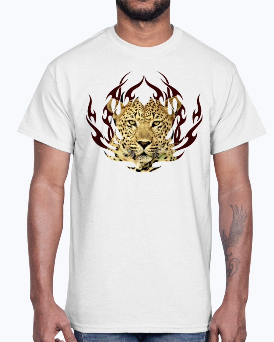 Men's Gildan Ultra Cotton T-Shirt 12 Dark colors.  Leopard
