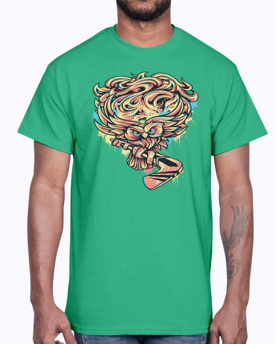 G2000 Unisex Ultra Cotton T-Shirt 12 Colors   Owl hockey player design-516