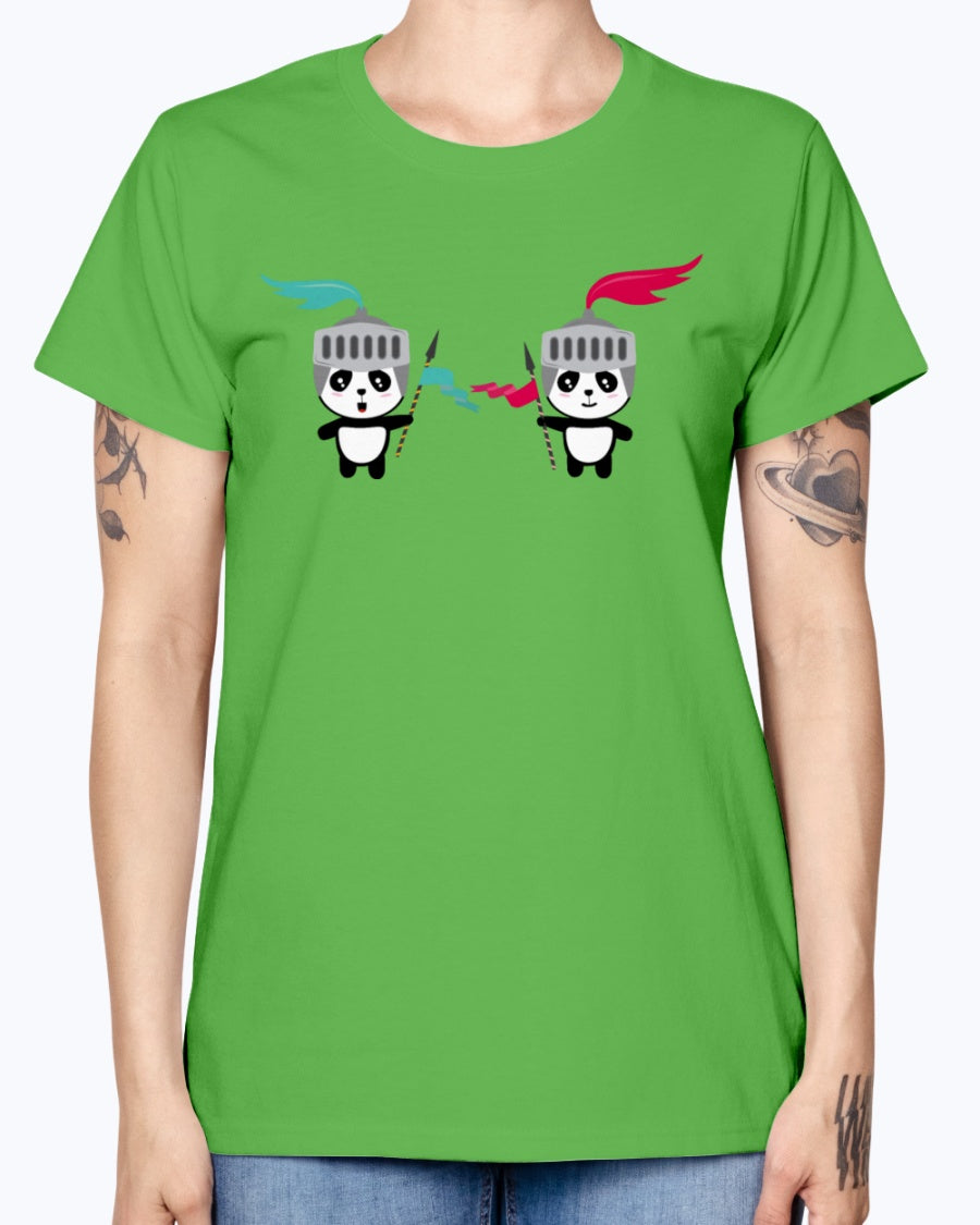 Gildan Ladies Missy T-Shirt. Cutest Panda Knights Baby & Toddler Shirts