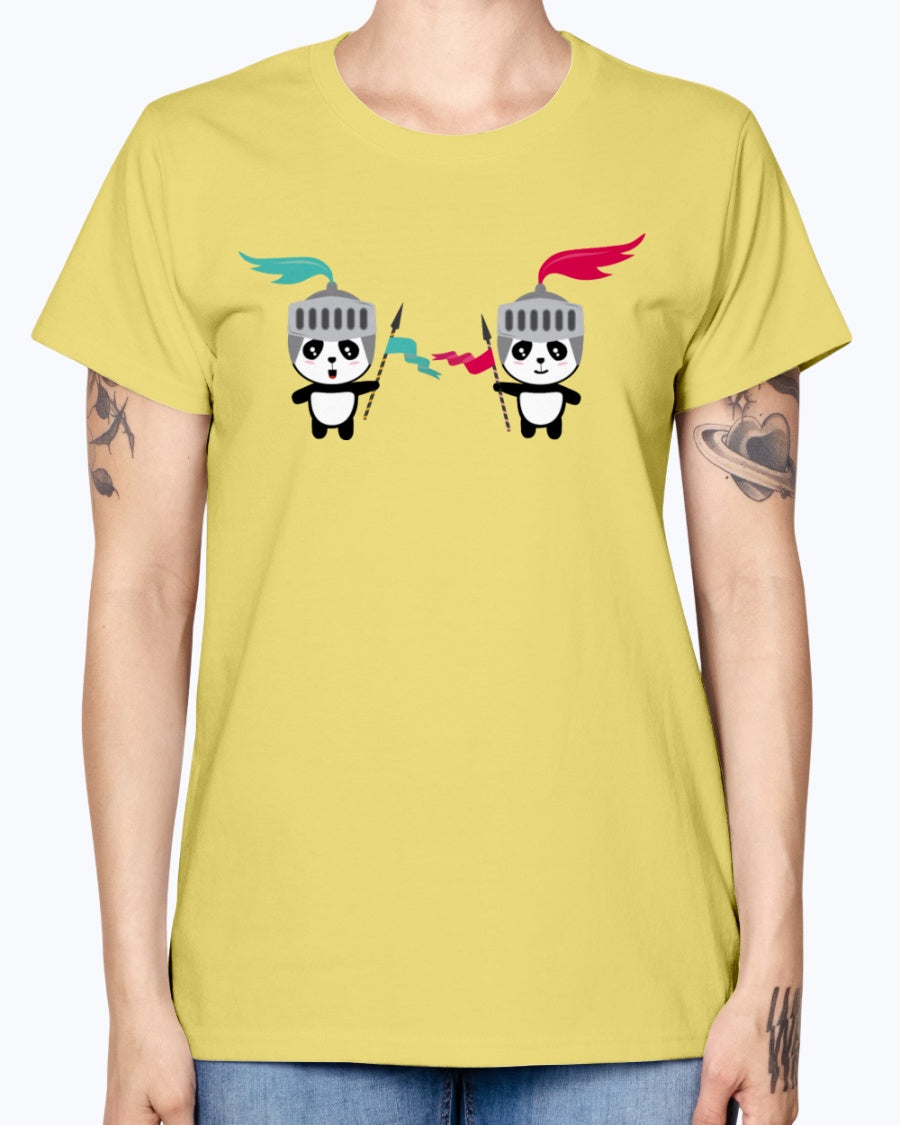 Gildan Ladies Missy T-Shirt. Cutest Panda Knights Baby & Toddler Shirts