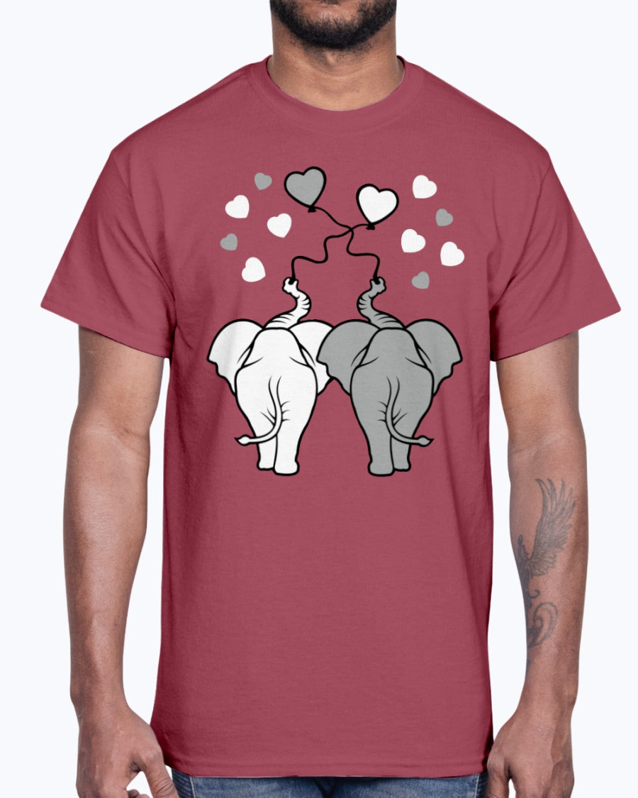 G2000 Unisex Ultra Cotton T-Shirt 12 Colors.   Asphalt elephants in love