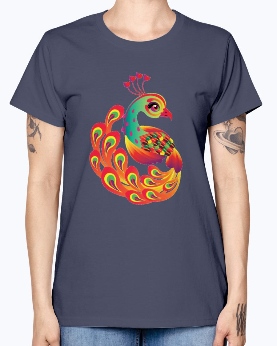 Gildan Ladies Missy T-Shirt 16 colors  Peacock new design