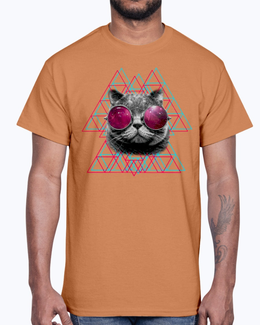 Men's Gildan Ultra Cotton T-Shirt  3D Space Cat  (Mens)