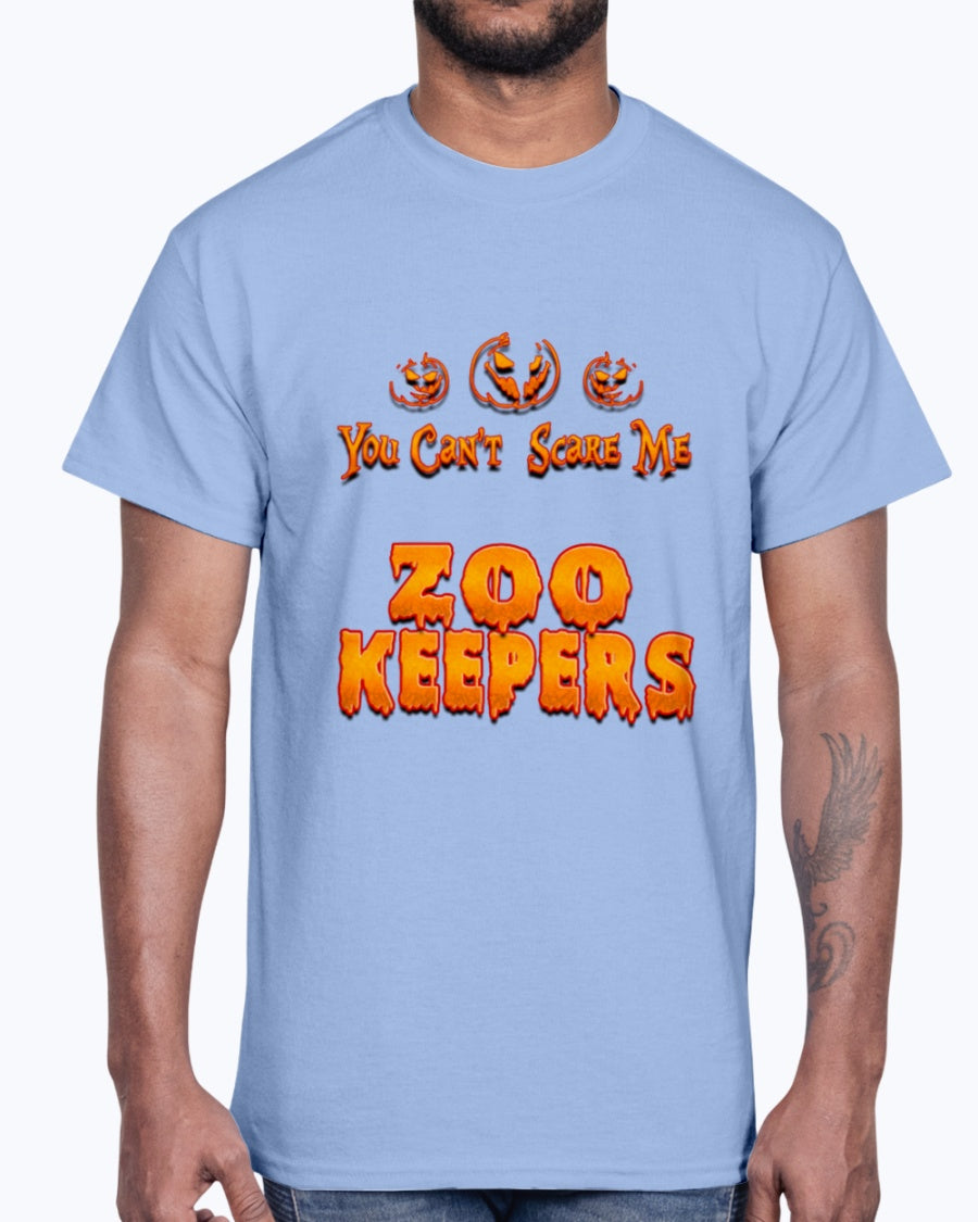 Men's Gildan Ultra Cotton T-Shirt .You Can't Scare Me I Am A Zoo Keepers Halloween