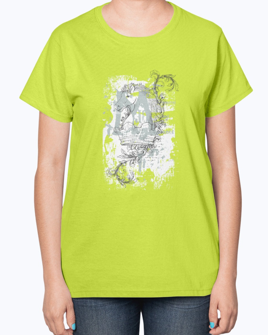 Gildan 2000L Ultra Cotton Ladies T-Shirt 14 colors Light    Crown and horse