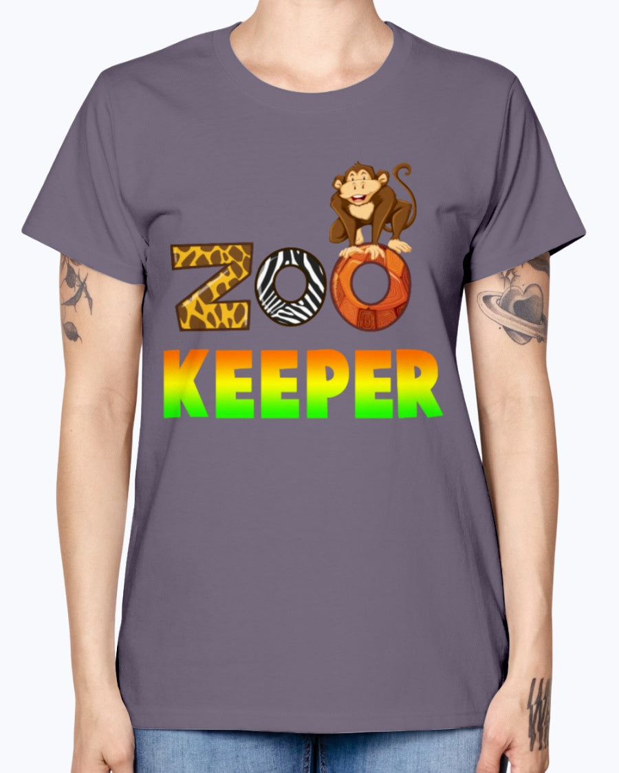 Gildan Ladies Missy T-Shirt 16 colors.   Gift For Zoo Keeper