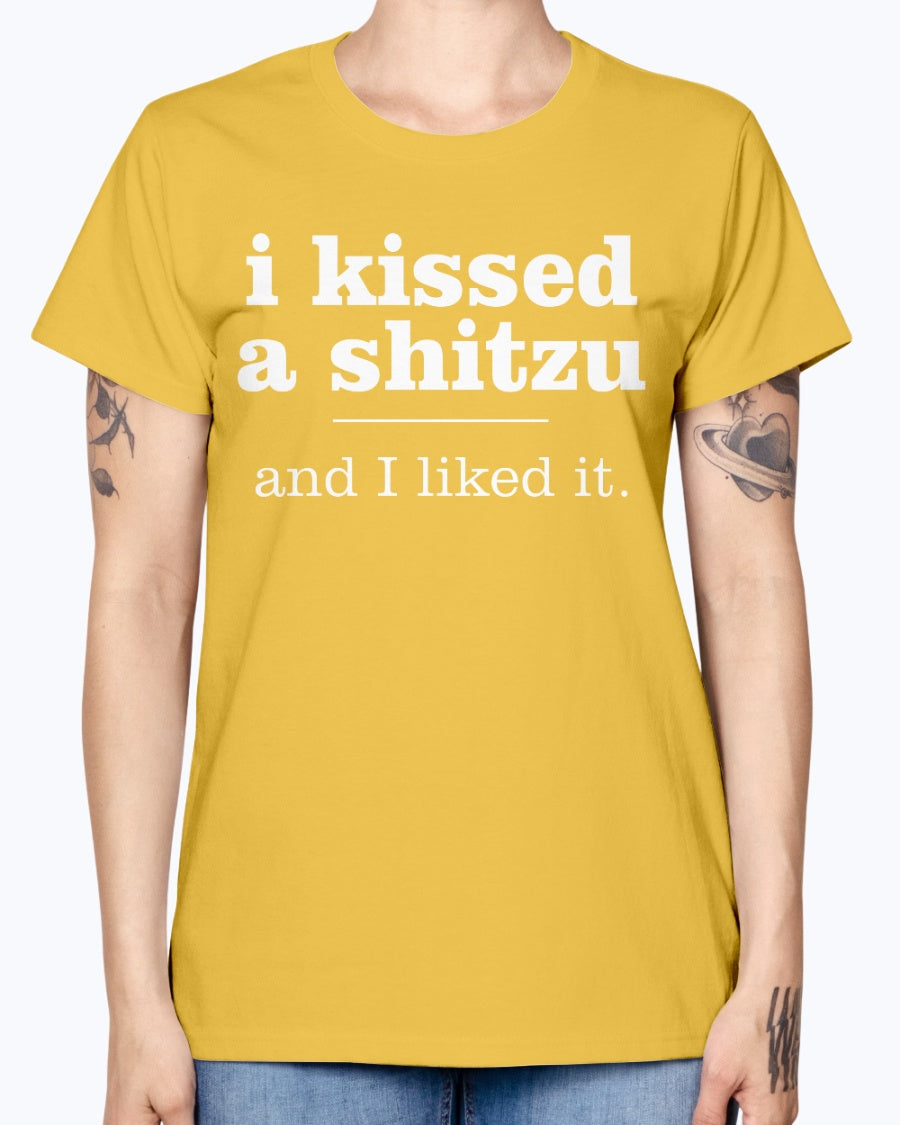 Gildan Ladies Missy T-Shirt  I kissed a shitzu