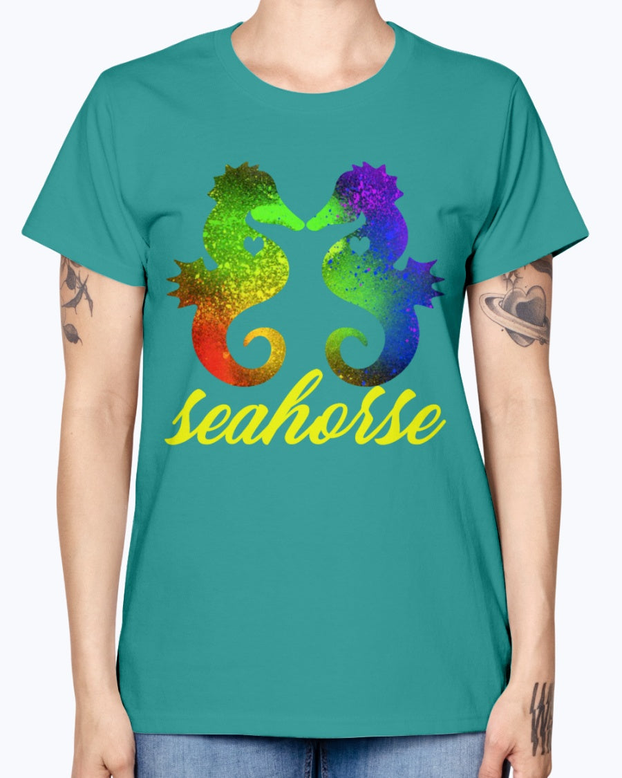 Gildan Ladies Missy T-Shirt   Love Seahorse Shirt