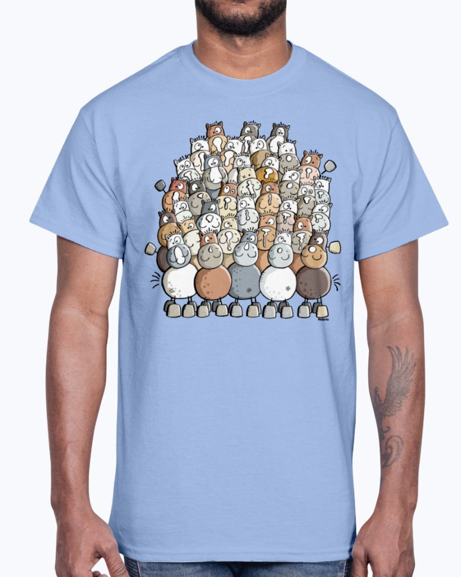 Men's Gildan Ultra Cotton T-Shirt   Colorful pile of horses