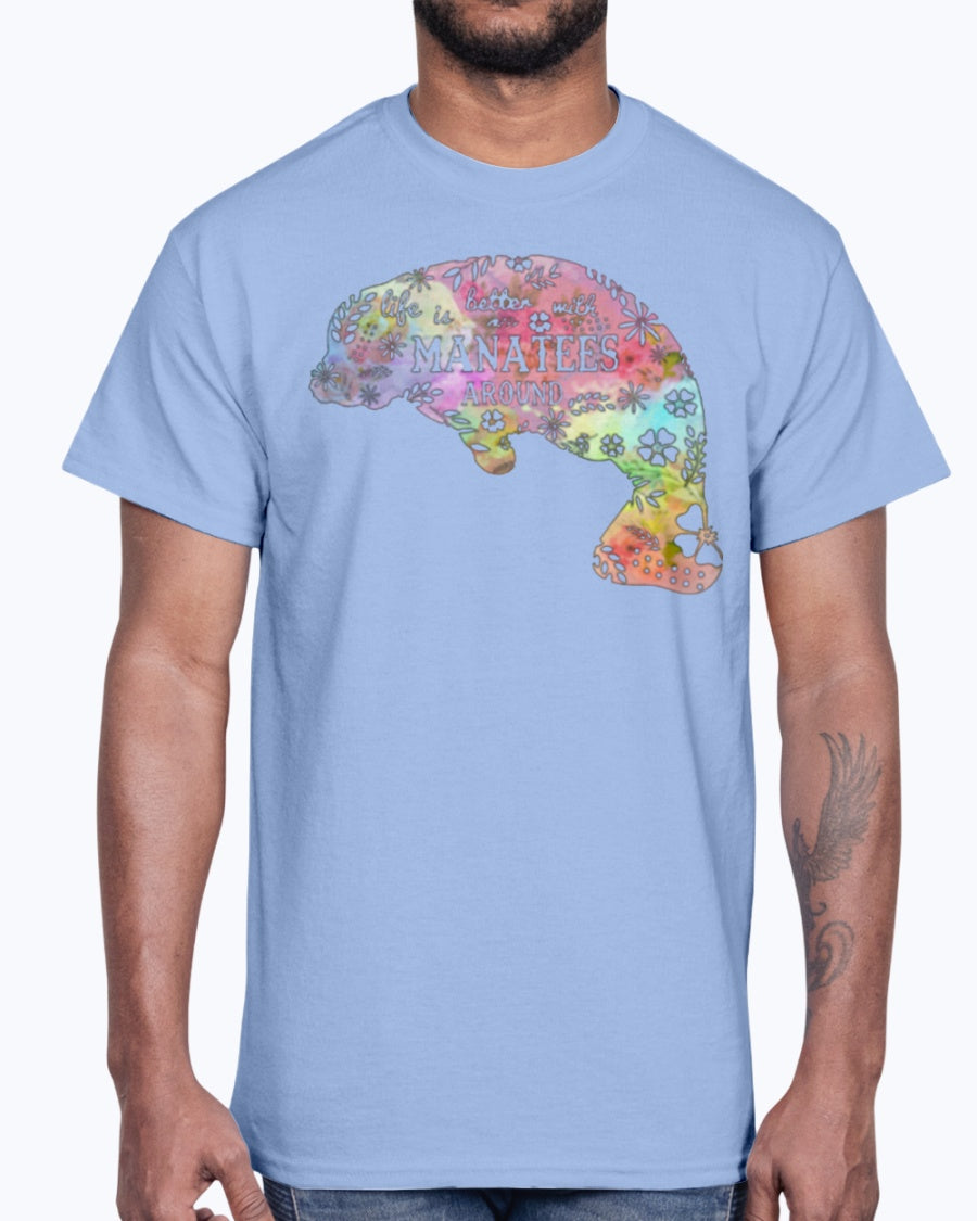 G2000 Unisex Ultra Cotton T-Shirt 12 Colors. Life Is Better With Manatees