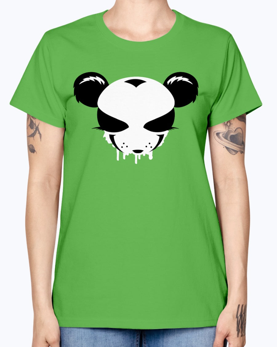 Gildan Ladies Missy T-Shirt . A panda face as a graffiti design
