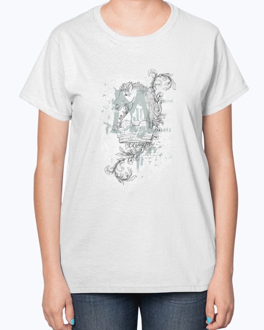 Gildan 2000L Ultra Cotton Ladies T-Shirt 14 colors Light    Crown and horse