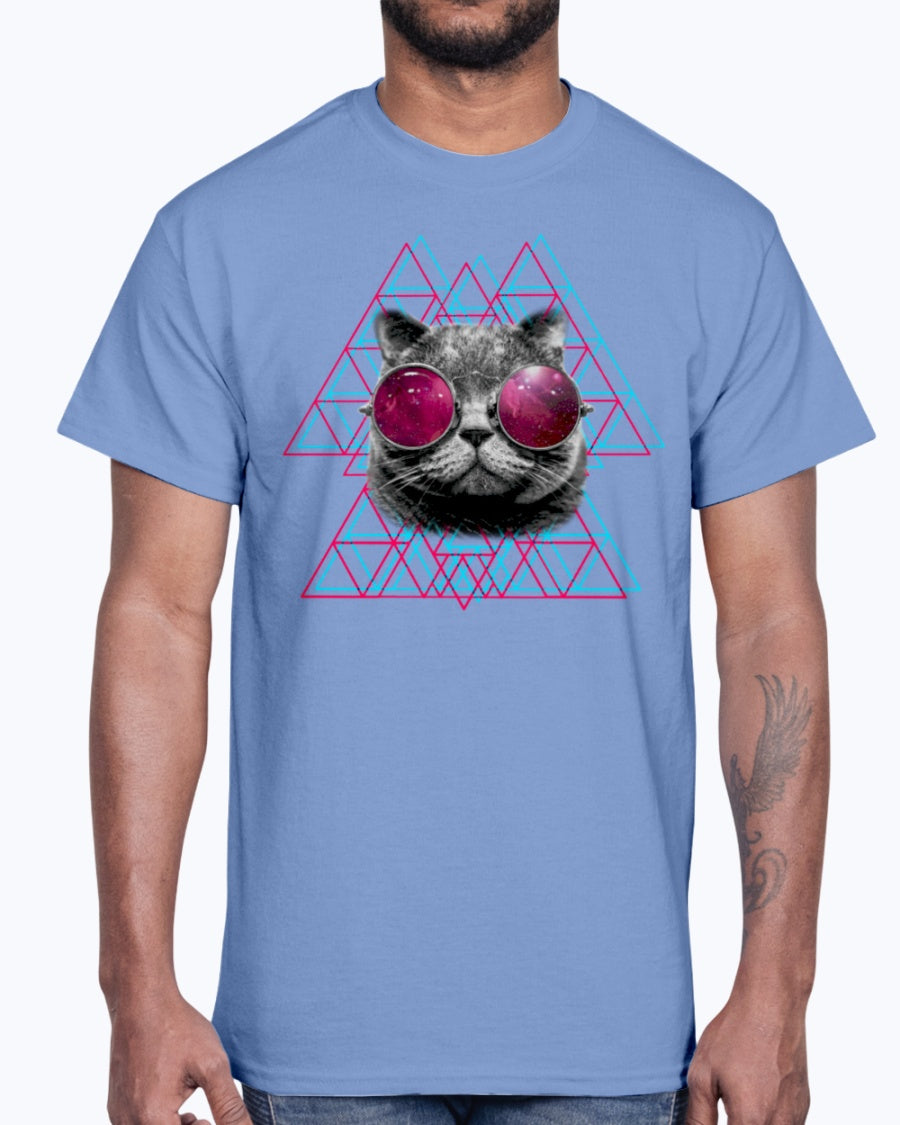Men's Gildan Ultra Cotton T-Shirt  3D Space Cat  (Mens)