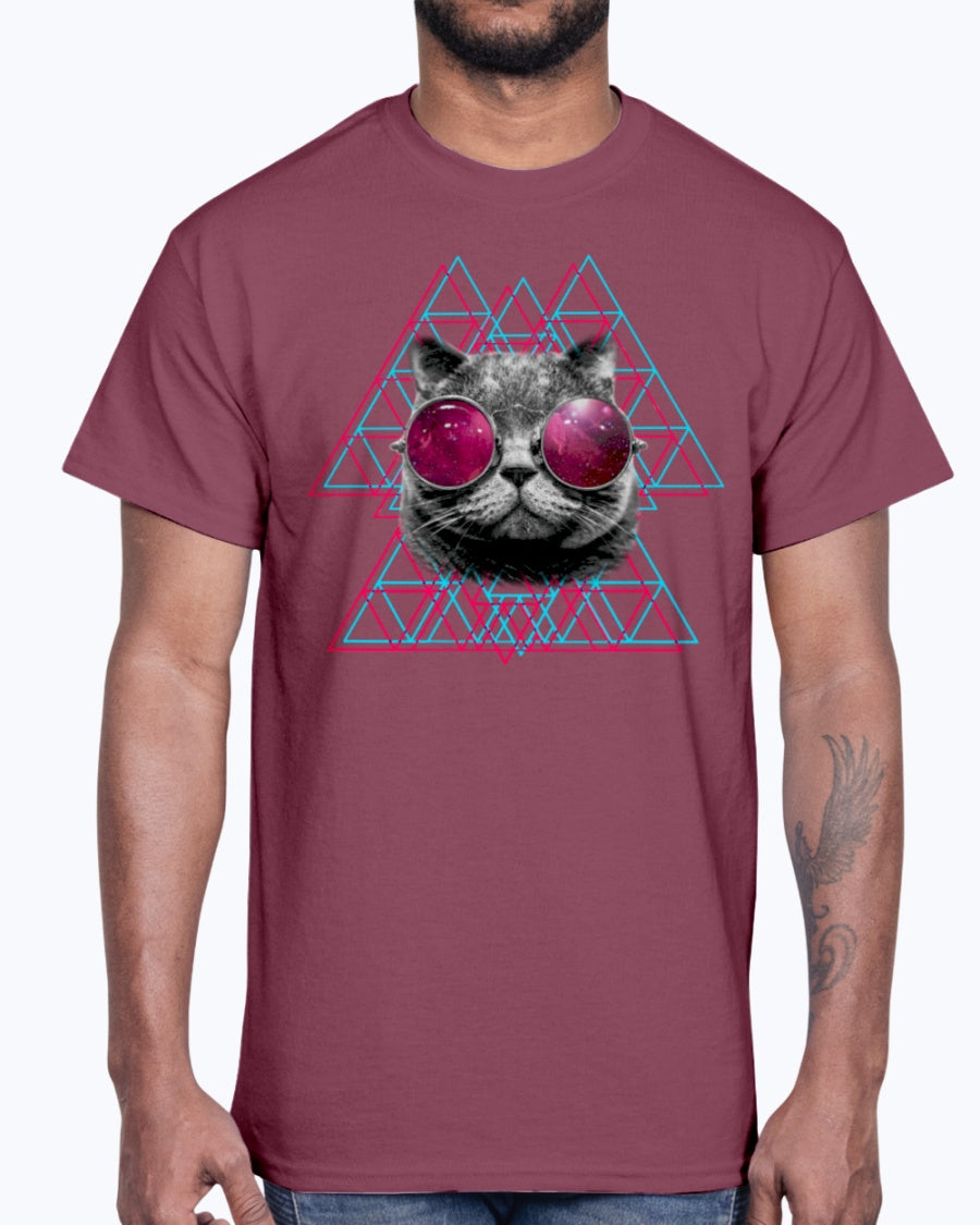 Men's Gildan Ultra Cotton T-Shirt  3D Space Cat  (Mens)