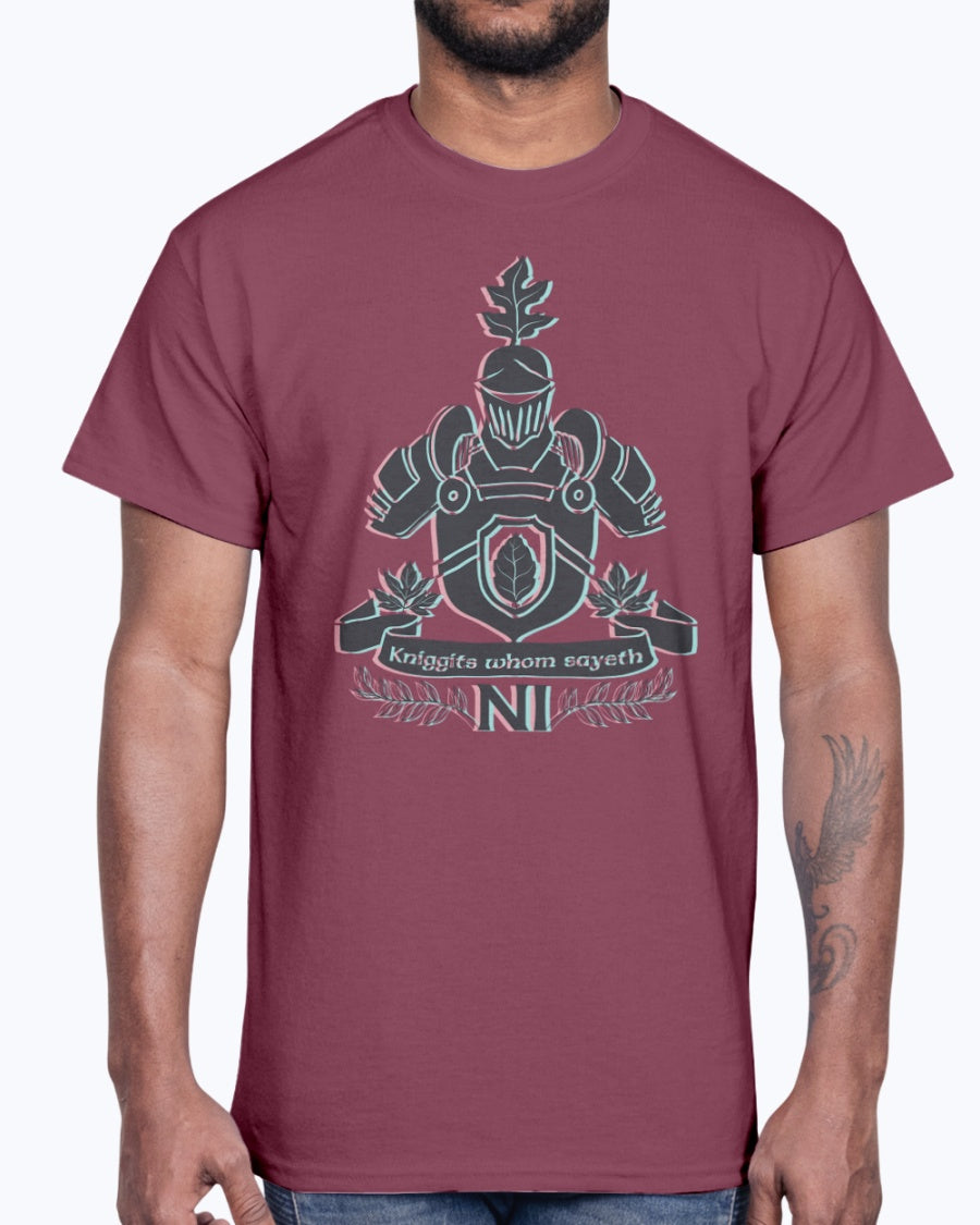 Men's Gildan Ultra Cotton T-Shirt 12 Dark colors. Kniggits from sayeth, design-925