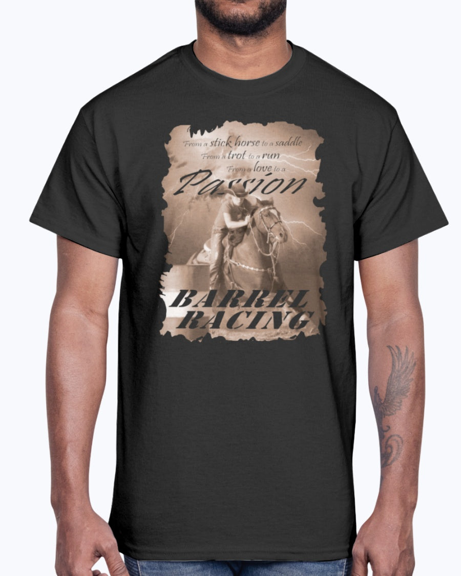 Men's Gildan Ultra Cotton T-Shirt .Barrel racing passion